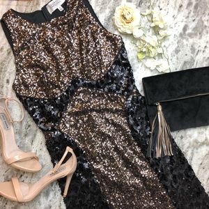Badgley Mischka Collection Sequin Cocktail Dress